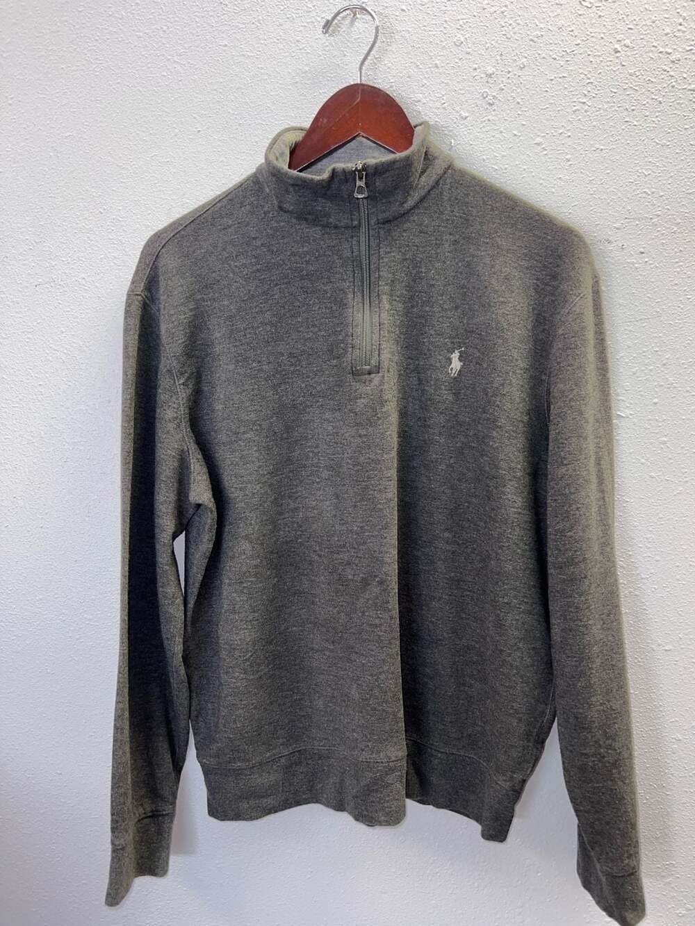 Polo Ralph Lauren Gray Quarter-Zip Pullover Sweatshirt Mock Neck Men's M